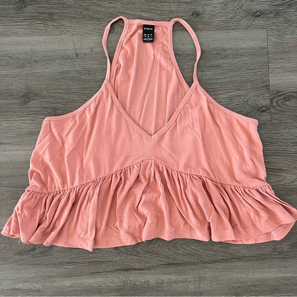 Shein Boho Ruffle Hem Solid Cami Top - Picture 2 of 7
